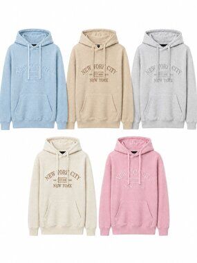 Hangout Men's 5-Pack Pullover Hoodies Embroidered NYC Hooded Sweatshirts S-2XL